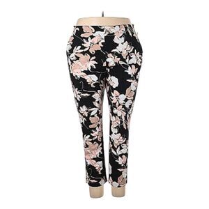 Liz Claiborne Womens Plus XXL 4Way Stretch Ponte Pants-Black Floral New- EMMA